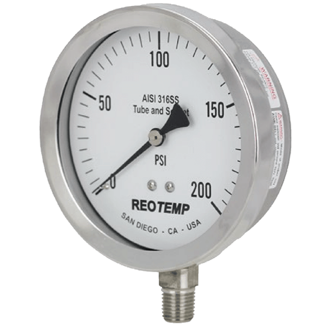 Reotemp Heavy Duty Repairable Stainless Gauge, Series PR 25/35